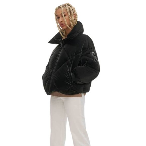 Noize Black Quilted Puffer Jacket Women's Small Vegan Winter Ski Coat Cozycore - Picture 1 of 16